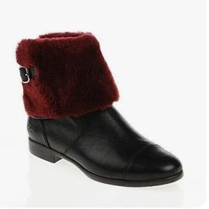 UGG Black and Red Ankle Boots